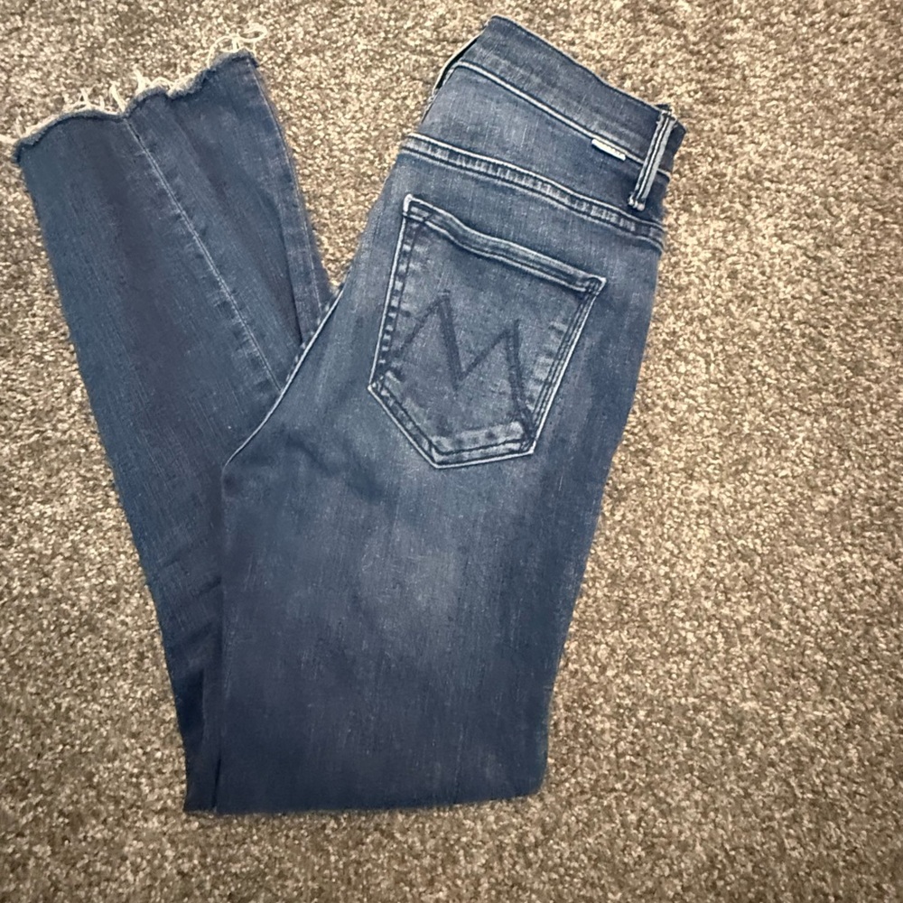 MOTHER The Stash Swooner Ankle Fray in Blue sz 27